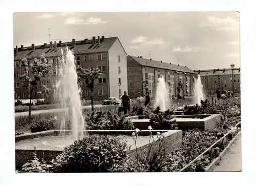 Ak Riesa Elbe Neubauten an der Greifswalder Straße DDR 1978 Springbrunnen