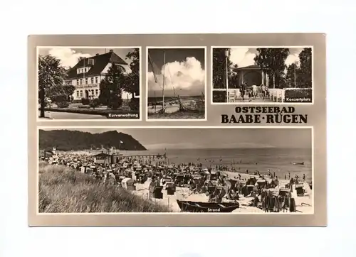 Ak Ostseebad Baabe Rügen Kurverwaltung Konzertplatz 1966 Strand