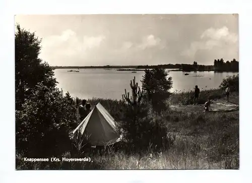 Ak Knappensee Kreis Hoyerswerda Menschen beim Zelten 1968 See