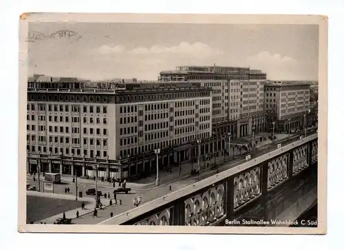 Ak Berlin Stalinallee Wohnblock C Süd DDR 1953