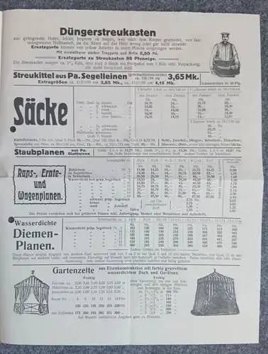 Bernhard Sagatz alte Preisliste von 1914 wollene Pferdedecken Aschersleben