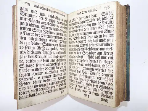 Kern Christlicher Andachten Gebetbuch 1783 Breslau koloriert Schweinsleder