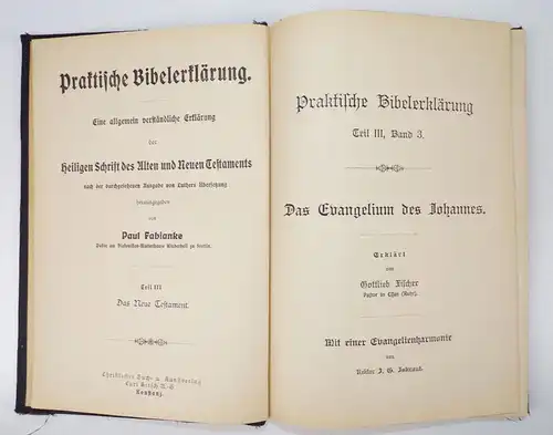 Das Evangelium des Johannes Erklärt von Gottlieb Fischer Bibelerklärung Buch