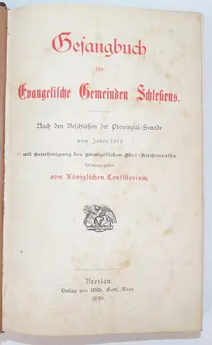 Gesangbuch für Evangelische Gemeinden Schlesiens 1896