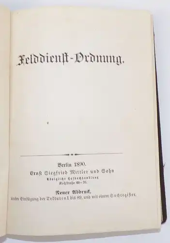 Felddienst Ordnung 1890