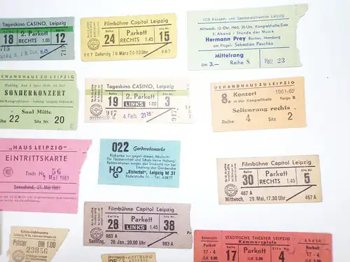 Leipzig Eintrittskarten 26 Stück 1950er Anfang 1960er Jahre