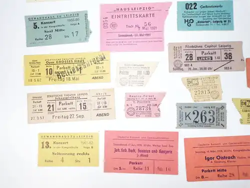 Leipzig Eintrittskarten 26 Stück 1950er Anfang 1960er Jahre
