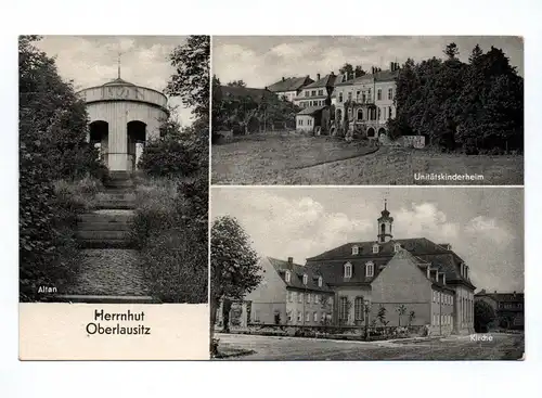 Ak Herrnut Oberlausitz  Altan Unitätskinderheim Kirche 1959