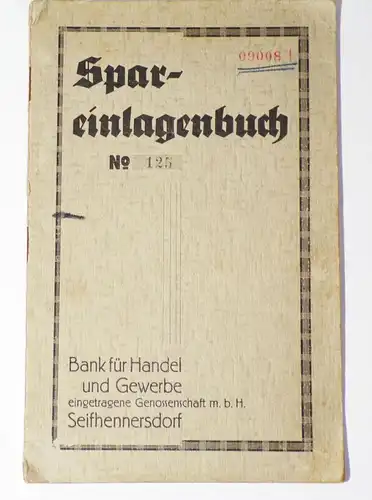 Spareinlagebuch Seifhennersdorf 1931 Sparbuch