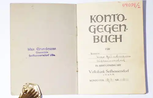 Seifhennersdorf Konto gegen Buch Sparkassenbuch Volksbank 1944