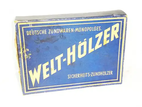 Welthölzer alte große Streischholzschachtel Sammler 