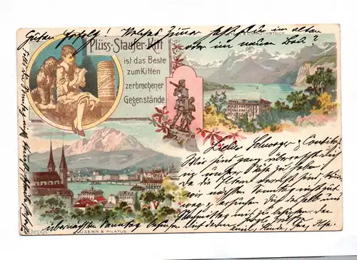 Ak Plüss Staufer Kitt ist das Beste zum Kitten zerbrochener Gegenstände 1904