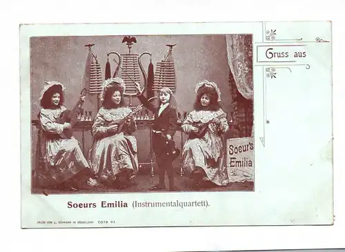 Ak Gruß aus Soeurs Emilia (Instrumentalquartett)