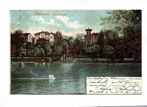 Ak Chemnitz Inselstufen 1905