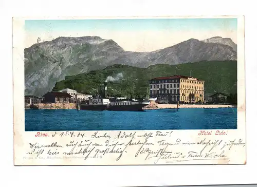 Ak Riva Hotel Lido Korrespondenz-Karte 1904 Cartolina di corrispondenza