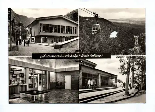 Ak Personenschwebebahn Thale Harz Tafelstation Blick zum Berghotel 1975 DDR