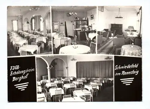 Ak FDGB Erholungsheim Berghof Schmiedefeld am Rennsteig DDR 1965