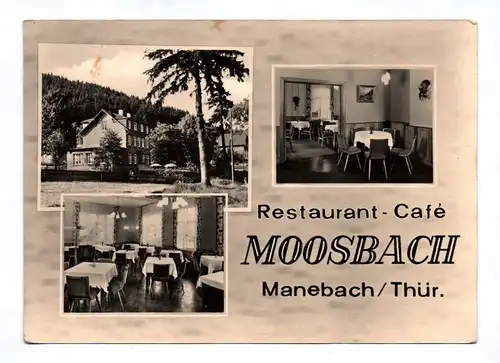 Ak Restaurant Cafe Moosbach Manebach Thüringen DDR 1965