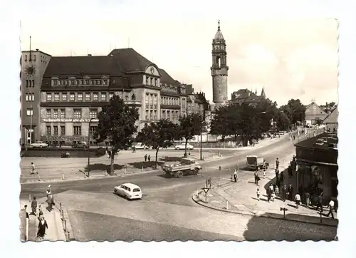 Ak Bautzen Sachsem Platz der Roten Armee mit Reichenturm 1966