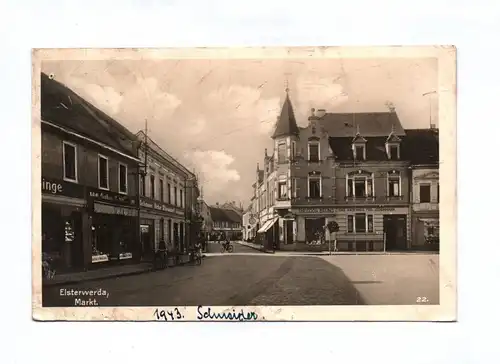Ak Foto Elsterwerda Markt 1943