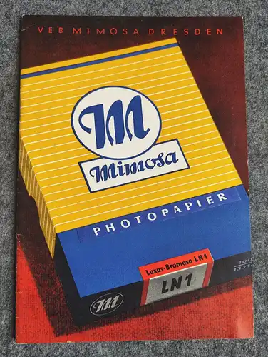 VEB Mimosa Dresden Photopapier Luxus Promosa LN1 Prospekt 1954