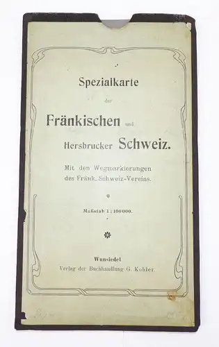 Spezialkarte der Fränkischen und Hersbrucker Schweiz Wunsiedel alte Landkarte