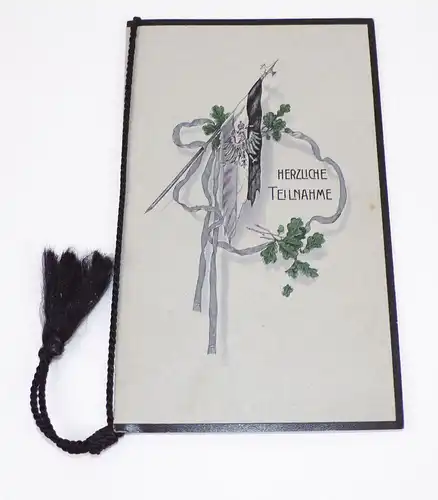 Sterbekarte 1 Weltkrieg Trauerkarte Kaiserreich Fahne Patriotik Beileidskarte 