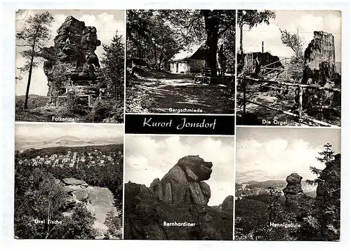 Ak Kurort Jonsdorf Falkenstein Orgel Drei Tische Bernhardiner Hennigsäule DDR