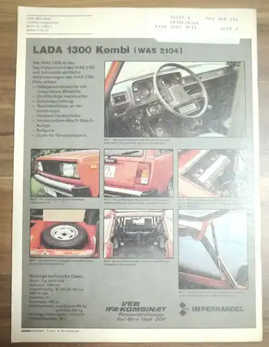 KFT Neues von Kleinwagen Kama 1111 Januar 1987 DDR Beurteilung Lada 1300