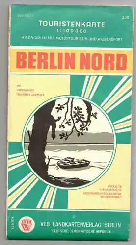 DDR Touristenkarte Berlin Nord Werbellinsee Templiner Gewässer Wassersport ! (H8
