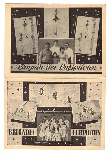 3 x Ak Brigade der Luftpiloten Hochseilkünstler Artisten Camilio Mayer ? 1950er 