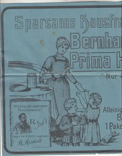 Plakat Zeitungsbeilage ? Bernhard Reichelt`s Honig Pulver um 1910 Kunsthonig !
