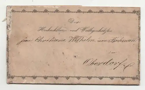 Brief um 1870 Litho - Briefkopf Einladung zur Taufe !