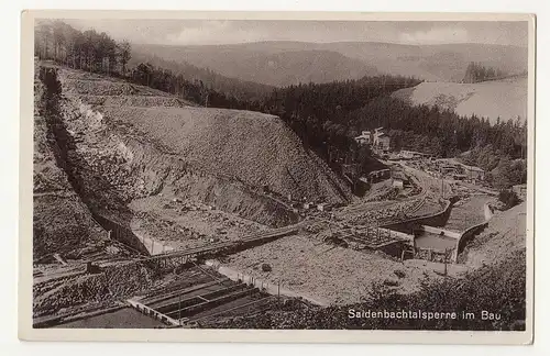 Ak Saidenbachtalsperre im Bau um 1930 ! (A1302