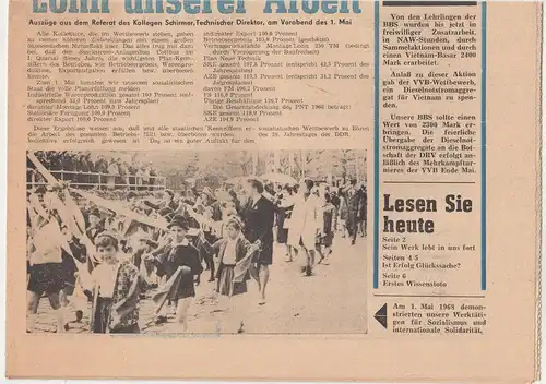 Der Neuerer 1 von 1968 VEB Starkstrom Anlagenbau Cottbus Zeitung
