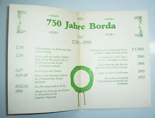 33 x Prospekt 750 Jahre Borda Meuselwitz bei Görlitz 1988