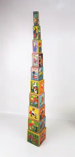 Alter Stapelturm Holz 1930er Spielzeug Stapelsteine vintage