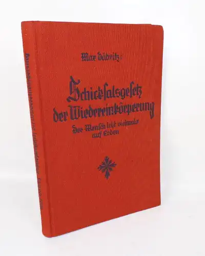 Schicksalsgesetz der Wiedereinkörperung Max Döberitz Erstauflage Buch