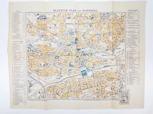 Nürnberg Führer durch die Stadt 1922 Stadtplan