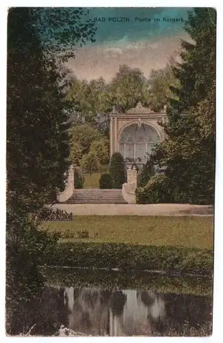 Ak Bad Polzin Partie im Kurpark 