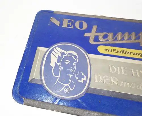 Alter Aufsteller NEO Tampon Frauen Hygiene DDR 1950er Pappschild
