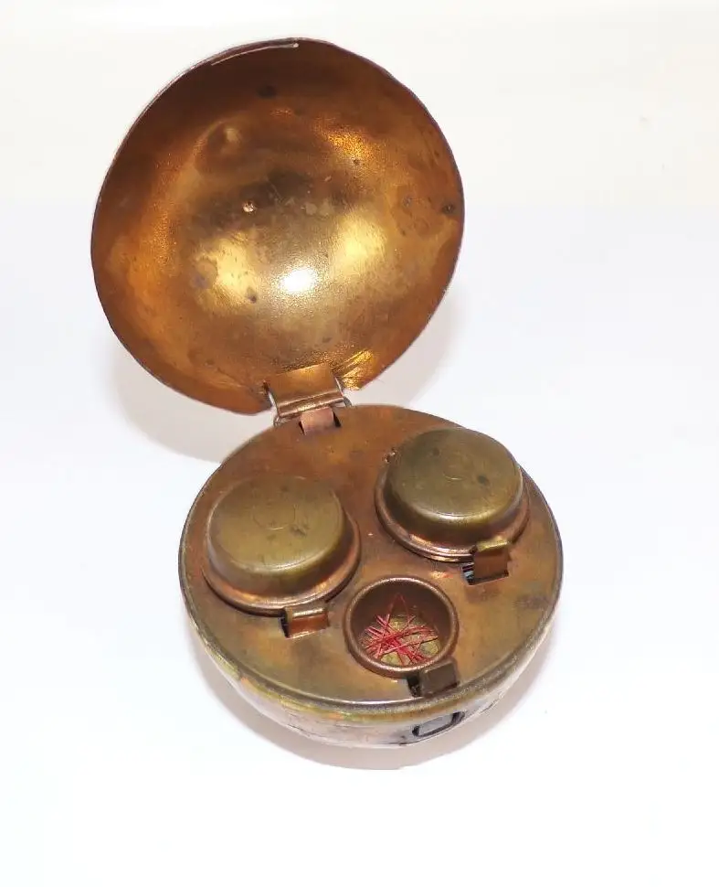 Uralter Globus Reise Schreibset Miniatur um 1900 5