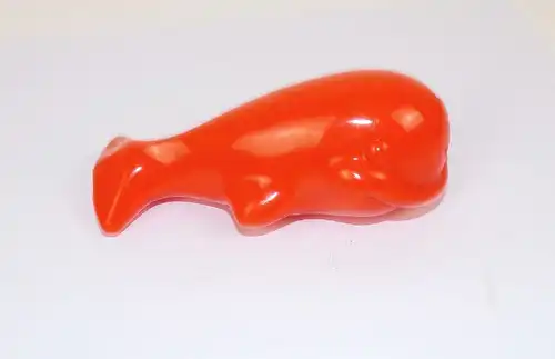 DDR Spielzeug Wal orange Plaste Vintage Badespielzeug Badetier