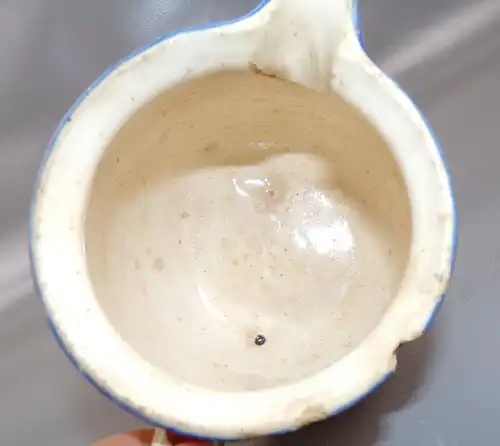 Alter Keramik Krug Milchkanne Bunzlau Dekor bäuerliche Deko