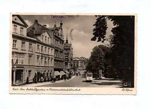 Ak Kiel am Schloßgarten und Universitätsbibliothek 1940 Feldpost