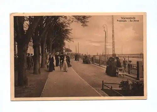 Ak Warnemünde Promenade Am Strom 1911