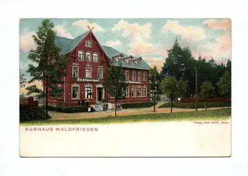 Litho Ak Kurhaus Waldfrieden Zittau Restaurant