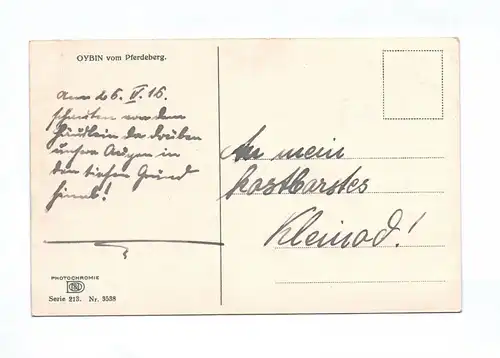Ak Oybin vom Pferdeberg 1916