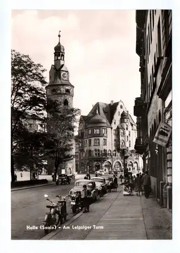 Ak Halle Saale Am Leipziger Turm 1964