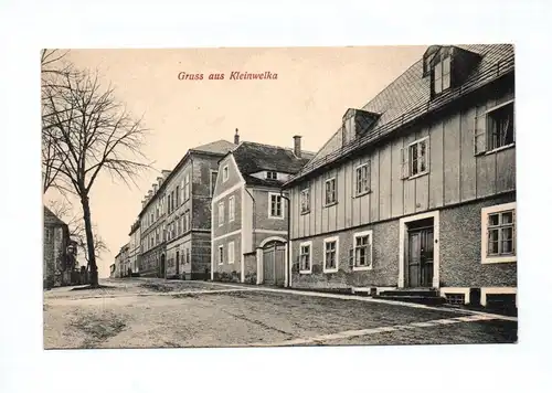 Ak Gruss aus Kleinwelka Wohnhäuser Straße alte Postkarte